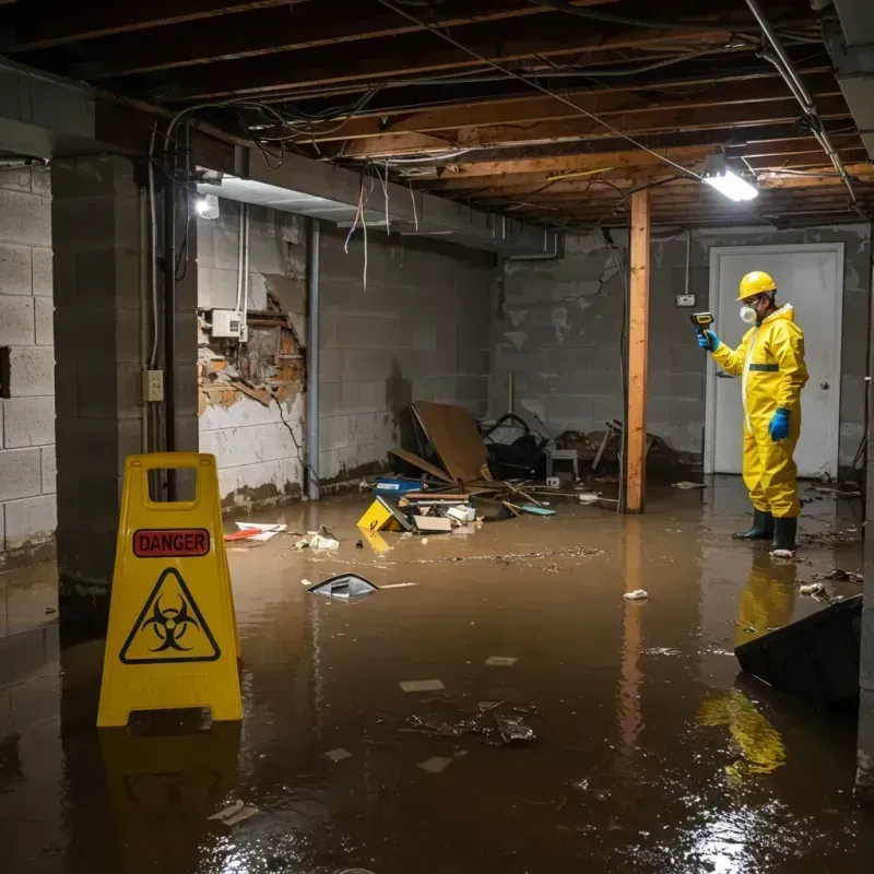 Flooded Basement Electrical Hazard in Thiensville, WI Property